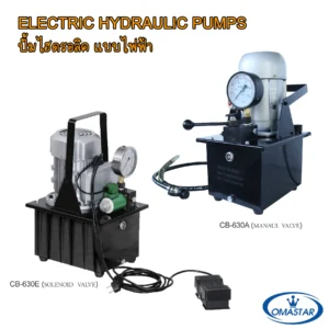 ปั๊มไฮดรอลิกไฟฟ้า OMASTAR รุ่นยอดนิยม CB Series แรงดัน 700 Bar (10,000 PSI) สำหรับงานอุตสาหกรรมหนัก
